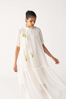 Sheer Bottom Frill Dress