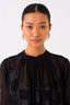 Sheer Bottom Frill Dress Black