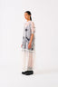 Sheer Bottom Frill Dress White