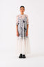 Sheer Bottom Frill Dress White