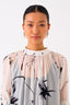 Sheer Bottom Frill Dress White