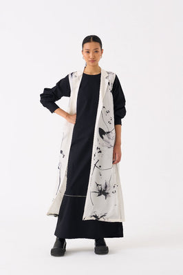Sleeveless Back Pleat Overlay Set Of 2 Black Floral