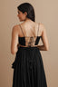 Rippled Thoughts Black Backless Top
