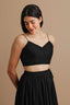 Rippled Thoughts Black Backless Top