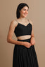 Rippled Thoughts Black Backless Top