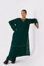 V Neck Kaftan Co Ord Set Of 2 Forest Green