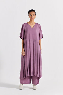 Waist Pleat Tunic Co-Ord (Set Of  2) - Lilac