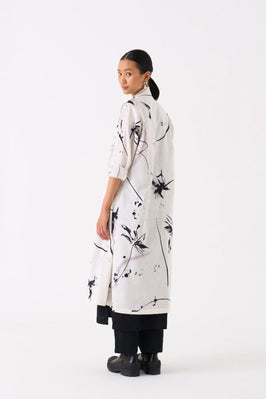 Wrap Collar Overlay Black Floral